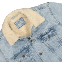 Store Blue Denim Sherpa Jacket Jackets & Coats