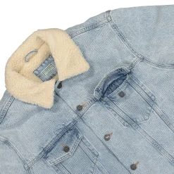 Store Blue Denim Sherpa Jacket Jackets & Coats