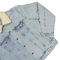 Store Blue Denim Sherpa Jacket Jackets & Coats