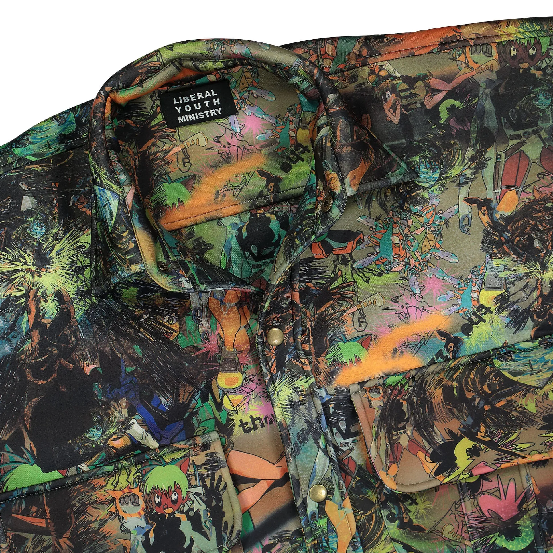 Cheap Camo Cartoon Scuba Knit Shirt Shirts