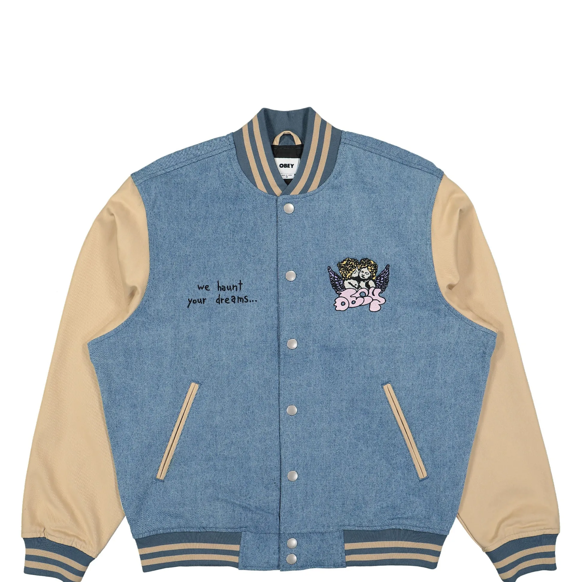 Online Care Denim Varsity Jacket Jackets & Coats