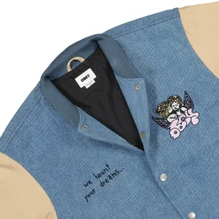 Online Care Denim Varsity Jacket Jackets & Coats