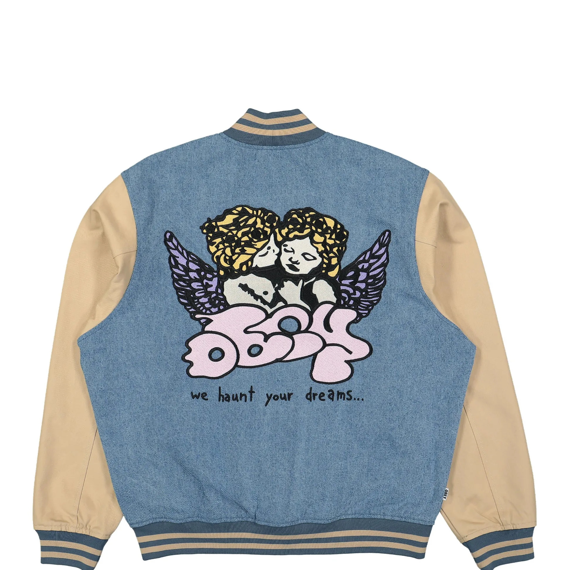 Online Care Denim Varsity Jacket Jackets & Coats