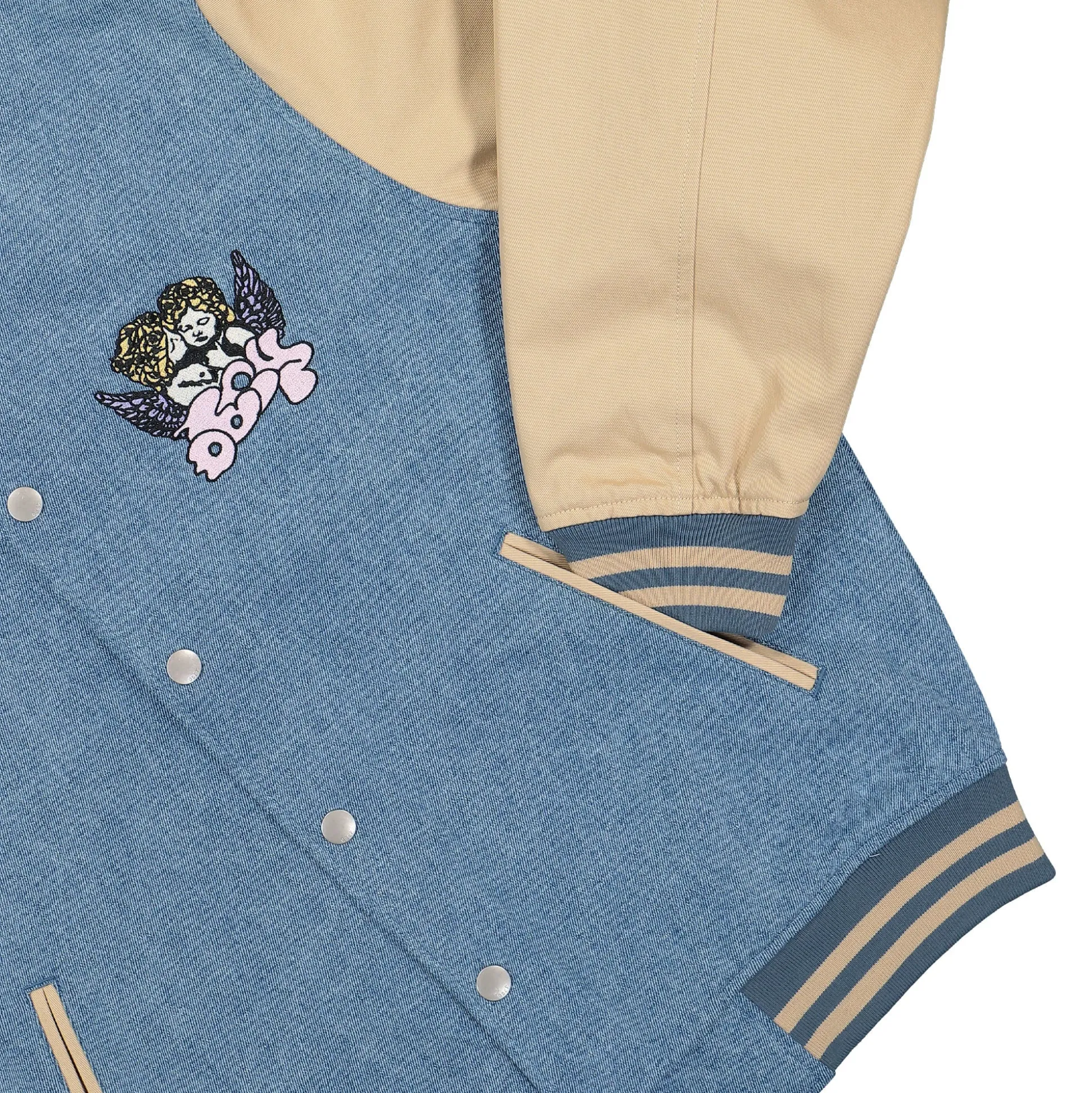 Online Care Denim Varsity Jacket Jackets & Coats