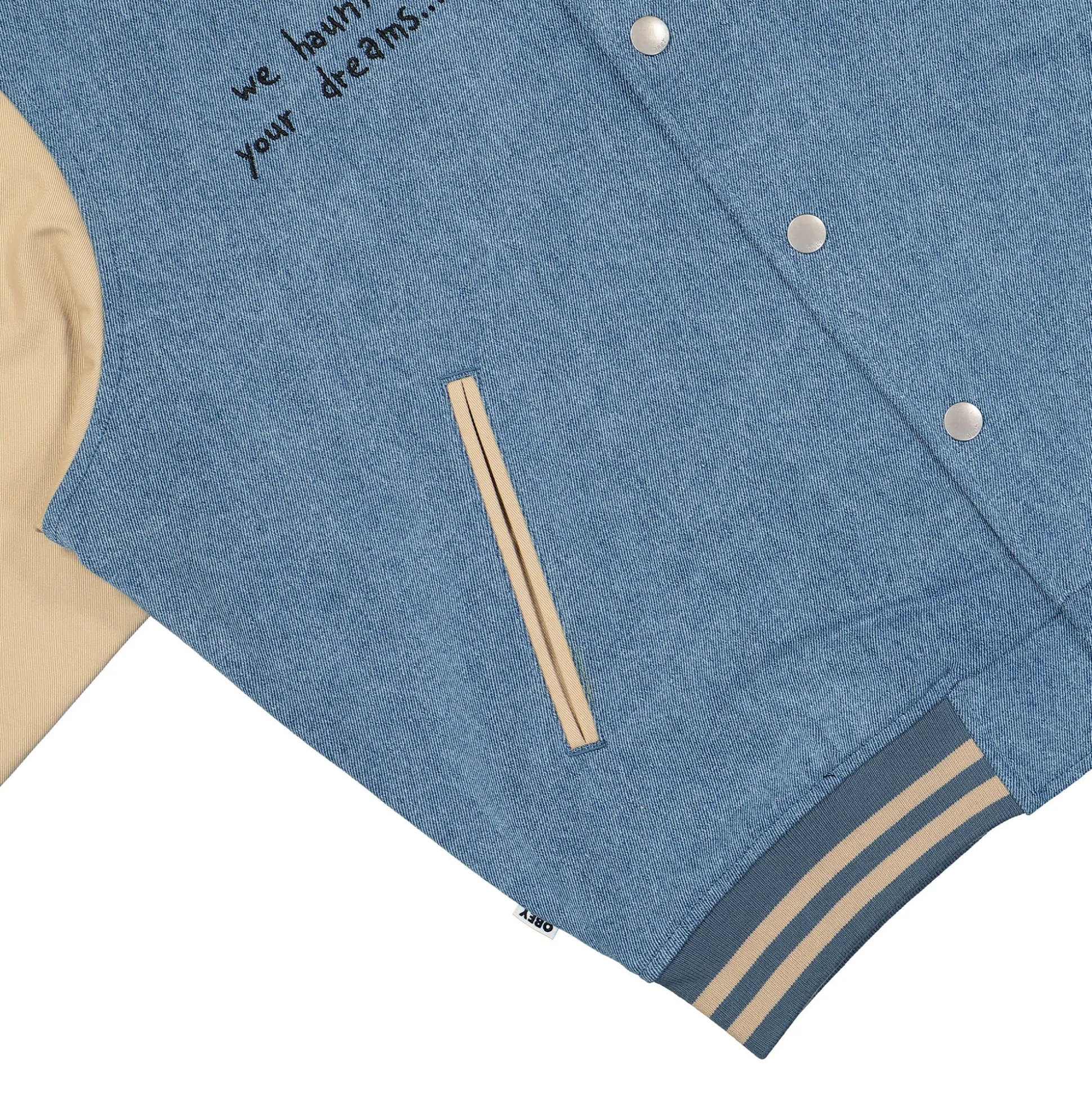 Online Care Denim Varsity Jacket Jackets & Coats