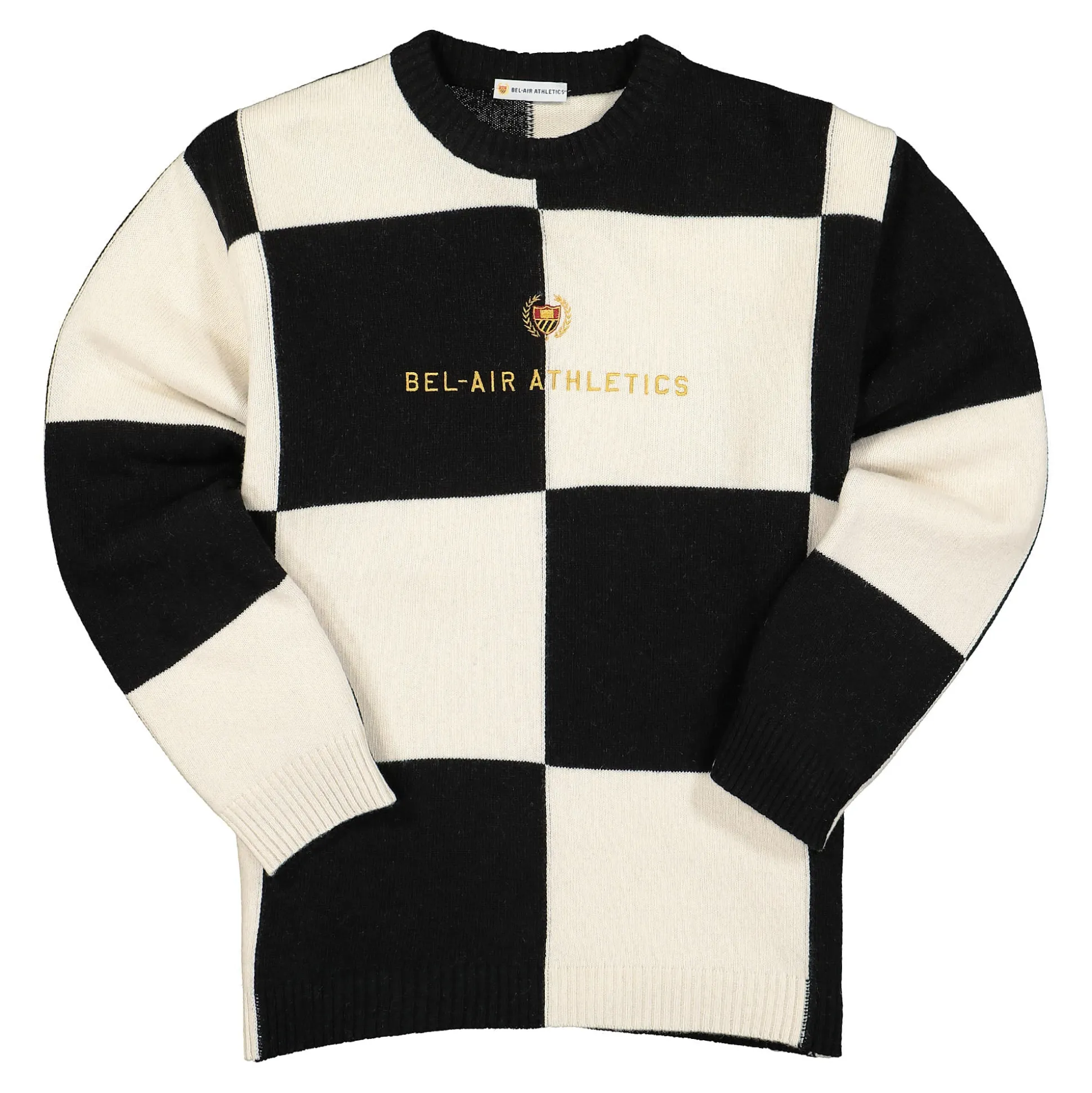 Cheap Colour Block Intarsia Knit Sweater Sweatshirts & Hoodies