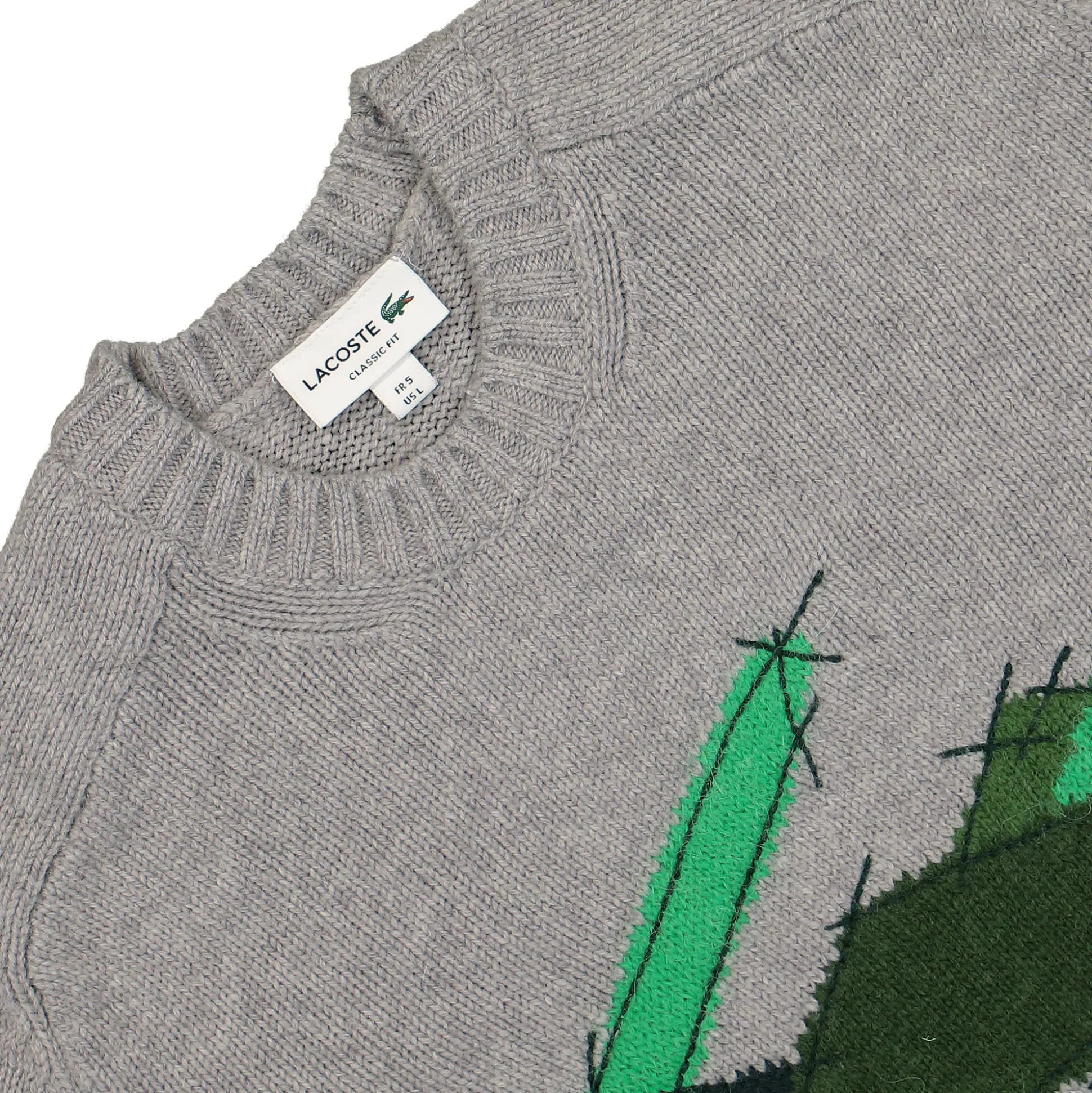 Clearance Crocodile Motif Carded Wool Sweater Sweatshirts & Hoodies