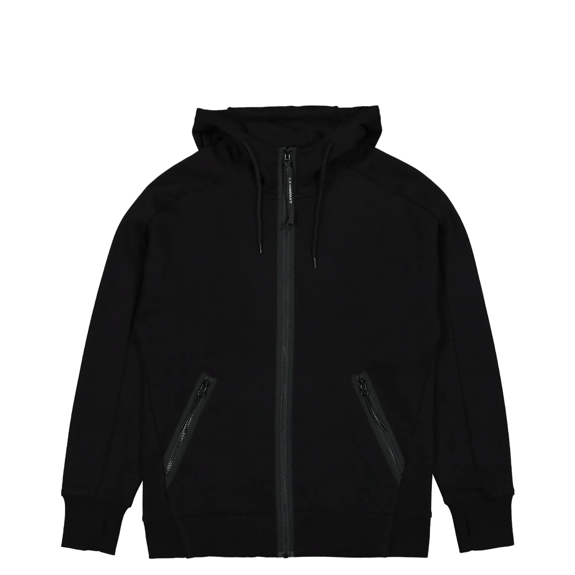 Shop Diagonal Raised Fleece Goggle Zipped Hoodie Sweatshirts & Hoodies