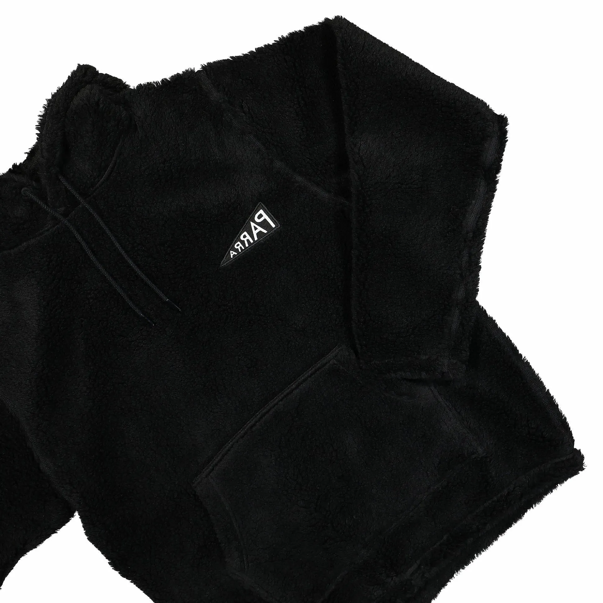 Fashion Mirrored Flag Logo Polar Fleece Hooded Pullover Sweatshirts & Hoodies