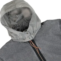 Discount Nylon Hooded Denim Jacket Jackets & Coats