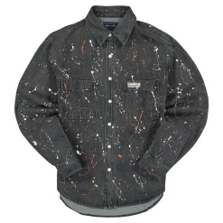 Fashion Paint Splatter Denim Shirt Shirts