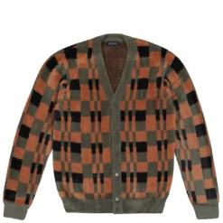 Discount Textured Chequerboard Cardigan Sweatshirts & Hoodies