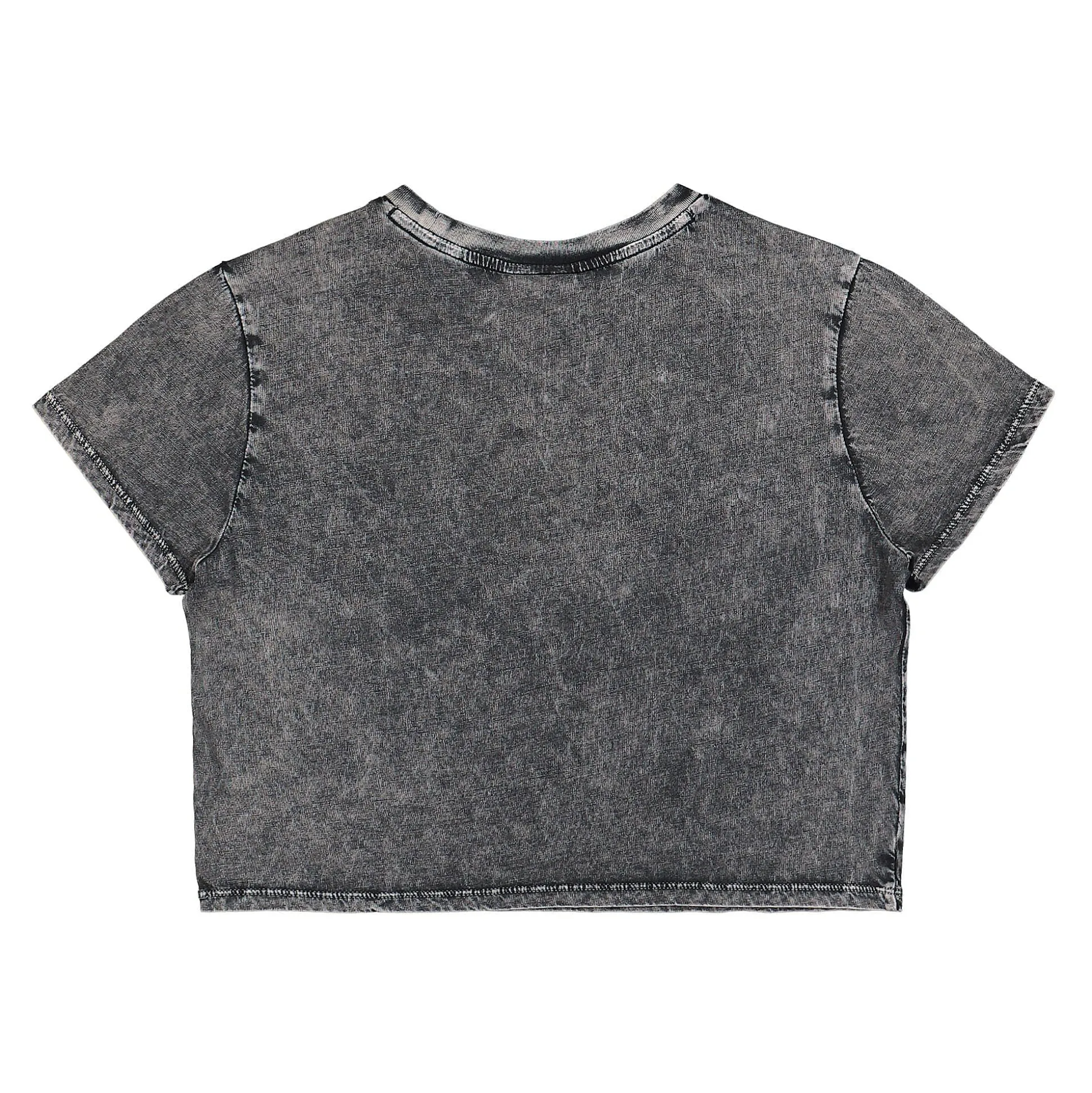 Hot Wmns Go Raelyn Grid Crop Baby Tee Women T-Shirts & Long Sleeves