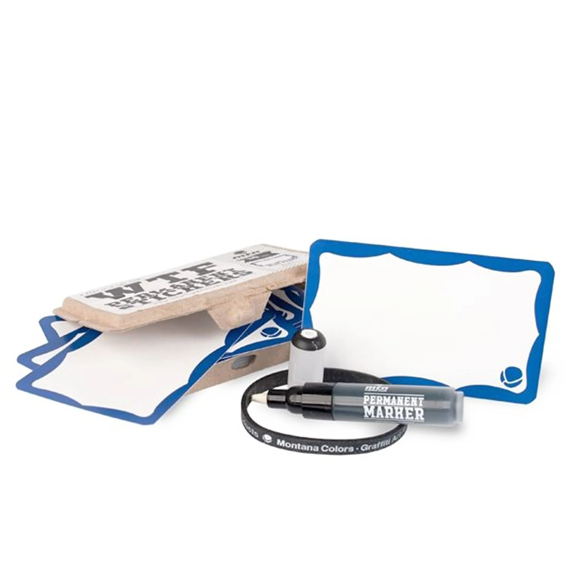 Cheap wtf permanent sticker set - blue frame Sticker